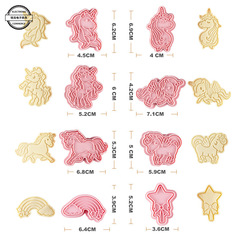 Unicorn Cookie Mold Plastic 3D Stereo Cartoon Baking Home Use Cute Pressing Sugar Frosting Fondant Press Mold