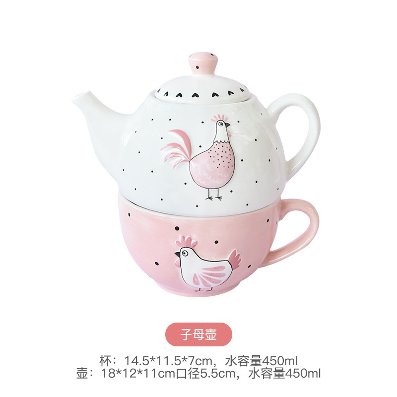 Vajilla de cerámica creativa casa tarde té serie una taza una olla taza traje resurrección Rosa oro pollo tetera