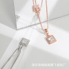 Zirconium, square pendant, genuine design fashionable advanced necklace, simple and elegant design, high-quality style