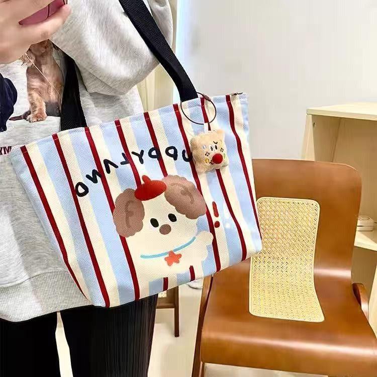 新しい子犬かわいいポータブルママイン弁当ハンドバッグキャンバスバッグ学生 DY|undefined