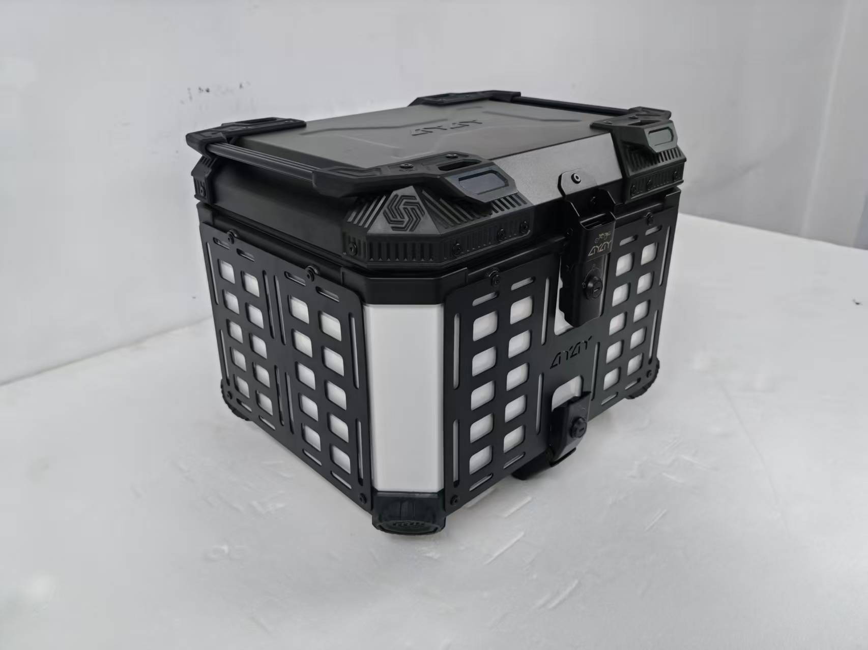 45L aluminum alloy tail box, non-expanding, white model, motorcycle trunk