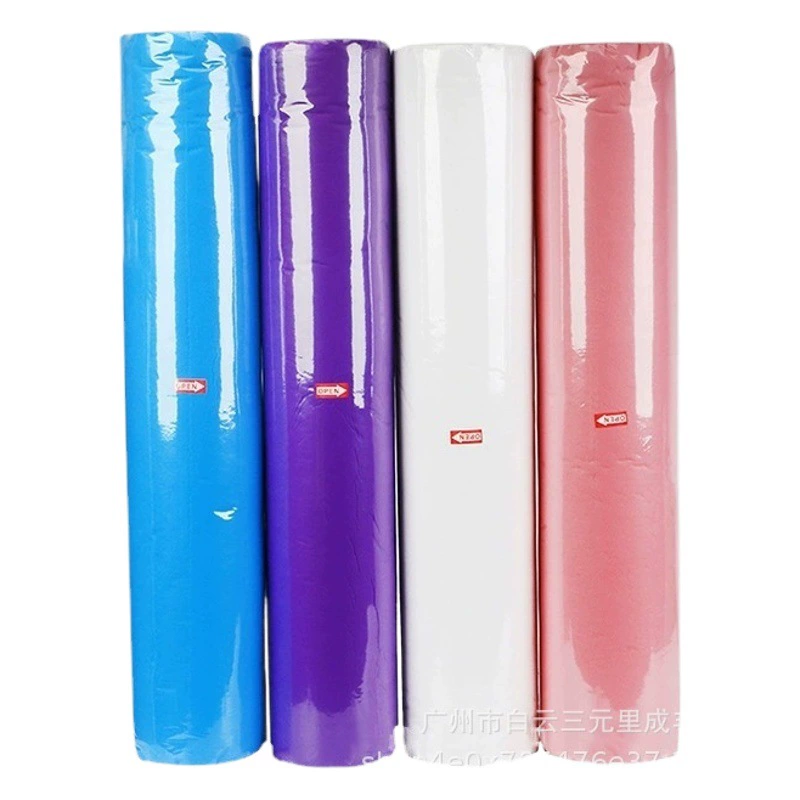 Салон красоты Одноразовая простыня в рулонах Массажный нетканый матрас Простыня с поперечным отверстием Маслостойкий водонепроницаемый утолщенный матрас