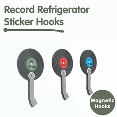 Cross-border Japanese and Korean ancient style industrial style retro record strong magnet fridge sticker multi-functional hook creative magnetic sticker