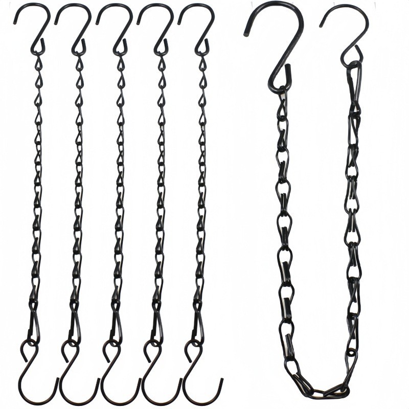 Cadena de doble gancho negra para colgar, cadena para jaulas de pájaros, cadena para colgar letreros, cadena de hierro con doble figura de ocho, cadena para macetas, cadena para iluminación image 10