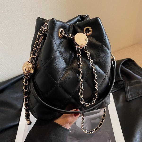 Tweed Style Quilted Chain Bag for Women 2023 New Trendy Fashion Versatile High-End Shoulder Bag Crossbody Bucket Bag