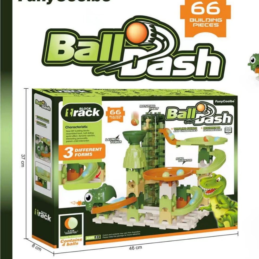 Cross-border Dinosaur Ejection Ball Puzzle Assembled Building Blocks Intelligence Development Early Education Building Blocks Gift Toys Wholesale