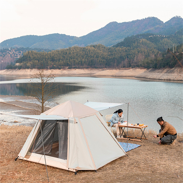 Outdoor Camping Tent Portable Folding Camping Beach Automatic Sun Protection and Rainstorm Protection Double-layer Tent