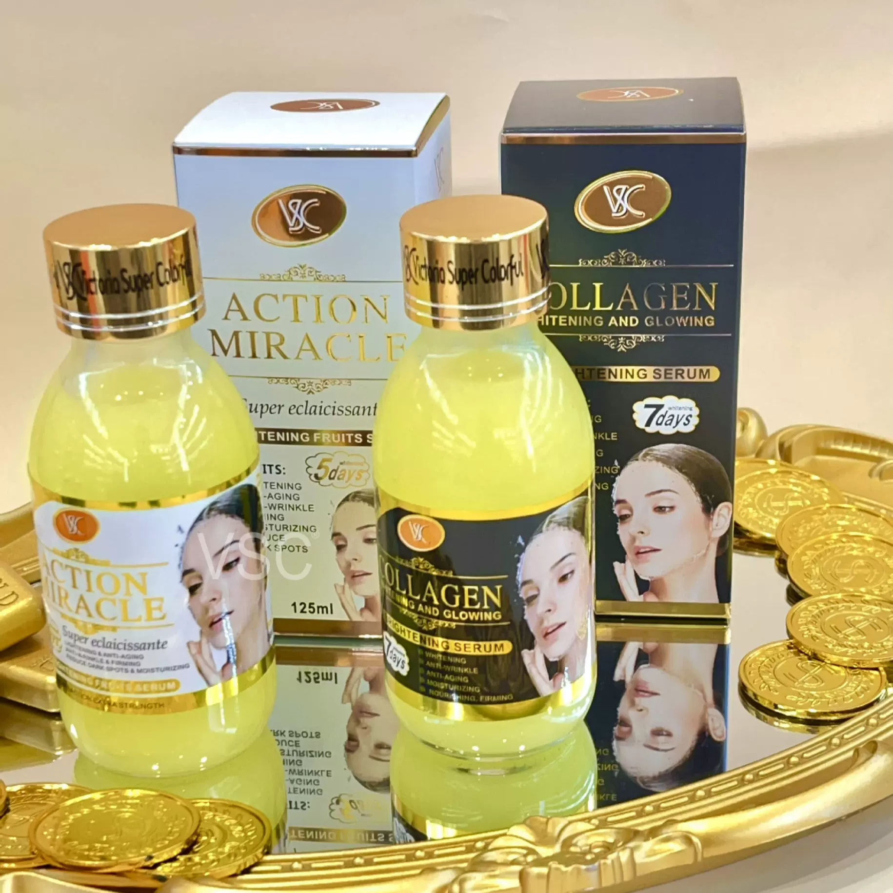 跨境 VSC谷胱甘肽血清125ml 面部精华原液抗皱 外贸批发