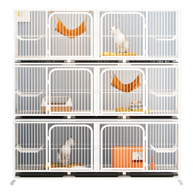 La Cría de gato jaula tienda de mascotas de tres capas Foster jaula de múltiples capas con partición de doble capa jaula de cría de gato Casa Madre y niño jaula