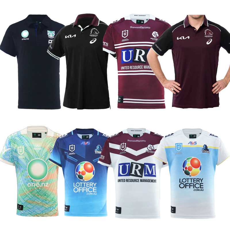 2025NRL野马勇士POLO衫泰坦曼丽海鹰男士短袖上装橄榄球服 Rugby
