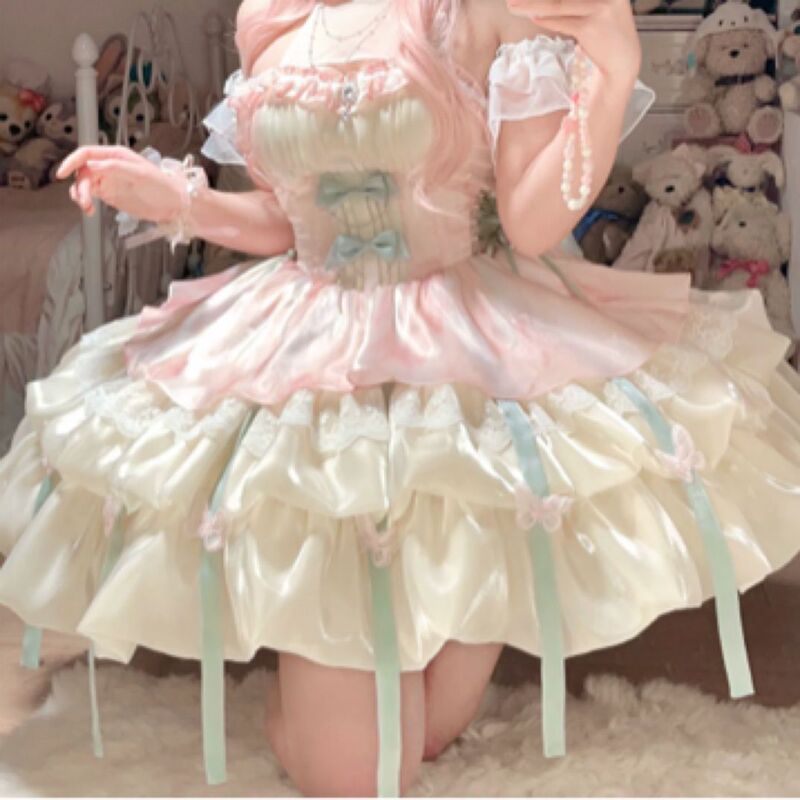 2025年新作の小さなドレスは、プリンセスのスーパーフェアリーの誕生日、大人のギフトのサスペンダーチュチュスカートとして日常に着用できます。|undefined