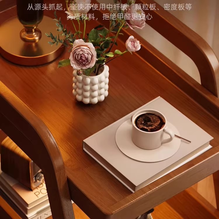 Gabinete lateral de sofá de madera sólida puede mover el lado del gabinete lateral de estilo antiguo autobús carro pequeño dormitorio mesilla de cabecera doméstica