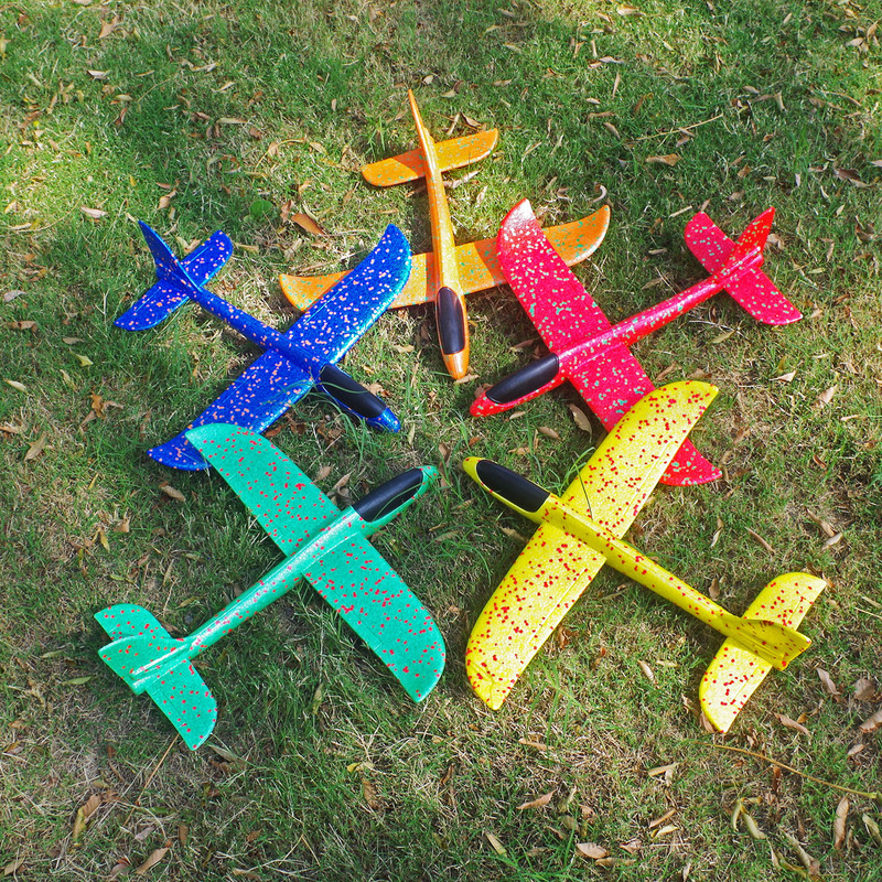 Hand-Thrown Spinning Airplane, Hand-Thrown Gliding Large Airplane Foam Outdoor Flying Model, Kidsren's Resistant to Bumps and Falls Gift Toy