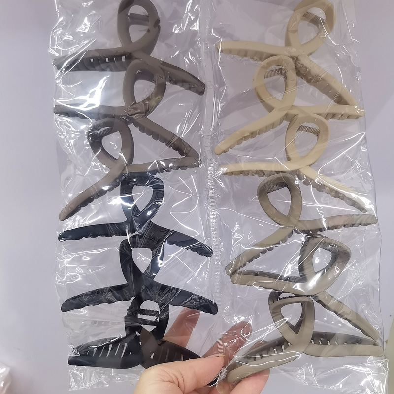 韓国版の女性用大型ハイエンドシャーククリップ、後頭部用ゼリーカラーのネットセレブヘアクリップ卸売|undefined