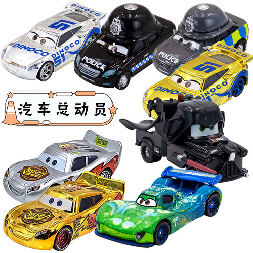 Racing Cars Generation Golden Silver McQueen Black Knight Ford Police Car Electroplating Toy Car Model