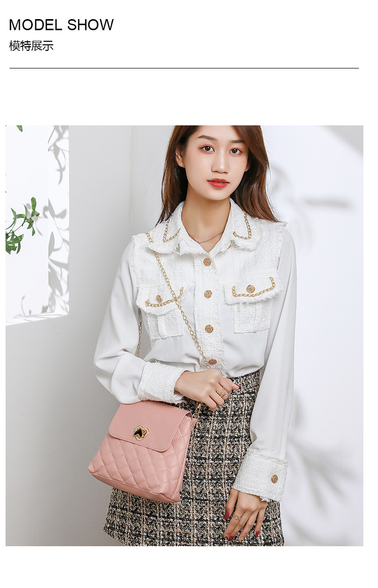 Fashion Heart Shape Lingge Square Buckle Square Bag display picture 1