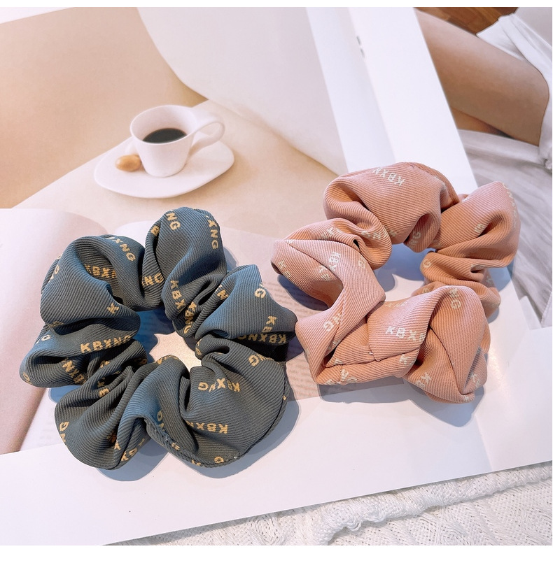 15g Weight Headwear Classification Birthday Occasion Geometric Pattern Women'S Gender Retro Style Khaki, White, Green, Blue, Yellow, Black Color Korean Retro Letter Wave Dot Hair Scrunchies 28