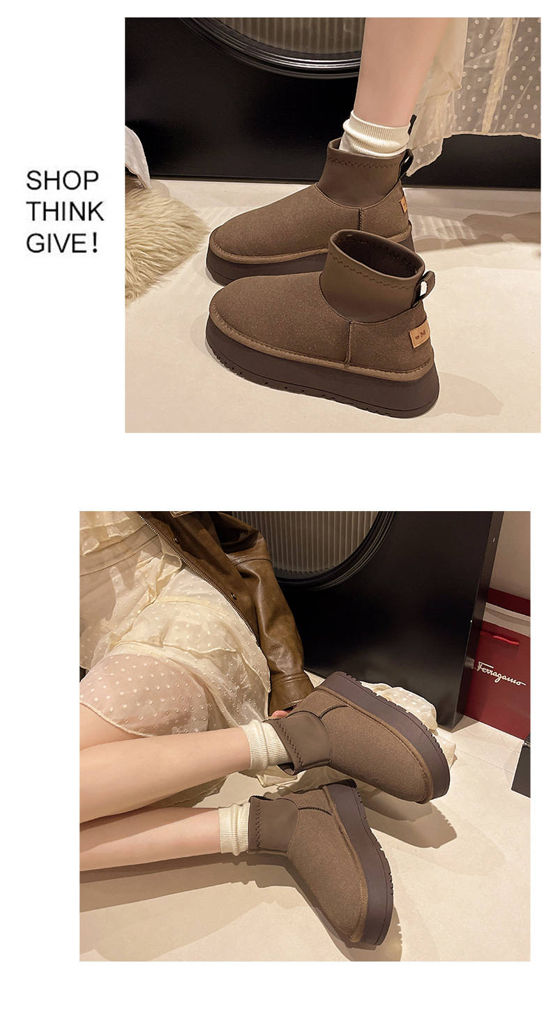 Scarpe da neve fredde del nord-est con suola spessa per le donne nell'inverno 2024, con pile aggiunto, impermeabili ispessite, antiscivolo e_voghion.com