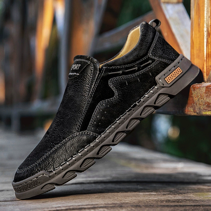 7059 Мужская обувь без шнуровки, повседневная обувь, лоферы на плоской подошве, Маленькая кожаная обувь, водительские туфли, низкие слипоны с кожаной поверхностью, большие размеры, трансграничные