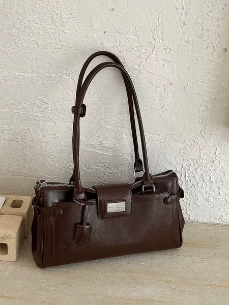 New cross-border autumn fashion commuter high-end shoulder bag, Korean style simple soft leather niche underarm bag for women