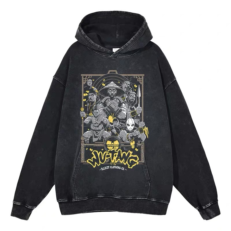 Eminem Travis Scott Tupac XXX American Hip Hop Rap Vintage Imprint Water Washed Hooded Sweater