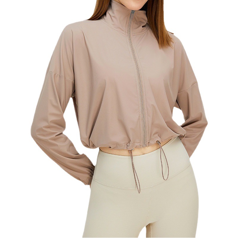 Abrigo de protección solar de cuello alto fresco de verano Ropa de piel resistente a los rayos UV para mujer Ropa de protección solar transpirable de secado rápido para deportes al aire libre
