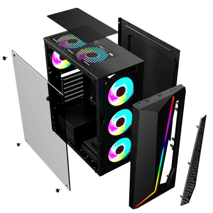 Кодиa Apocalypse, корпус для ПК, настольный DIY корпус с RGB-подсветкой со всех сторон, поддержка водяного охлаждения, ATX для полноформатной платы