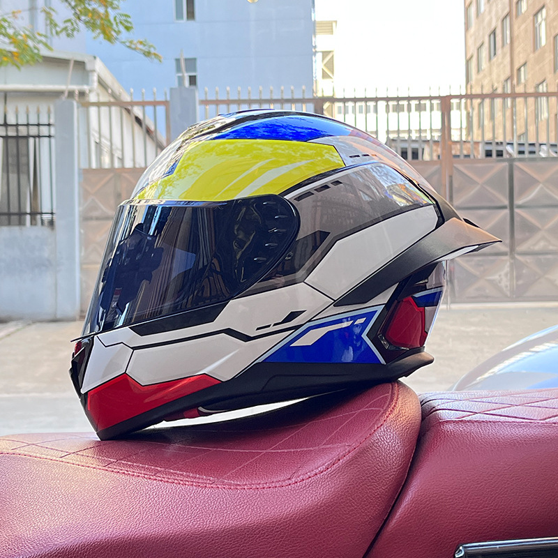 Casco de motocicleta Orz para hombres y mujeres, casco integral de verano con gran alerón trasero para todas las estaciones, certificado por DOT, transfronterizo.