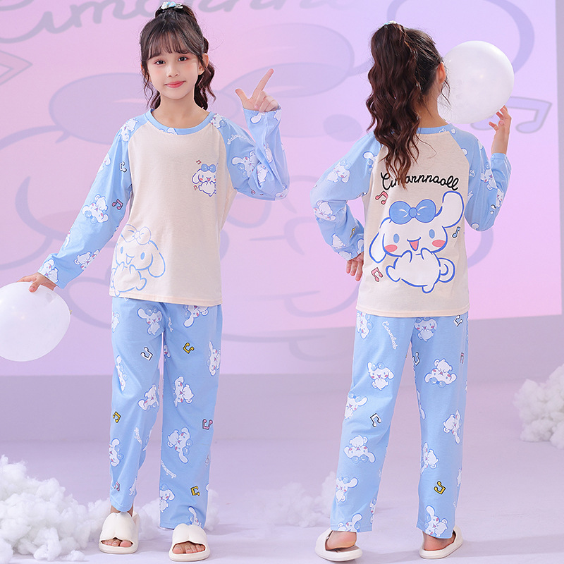 Pijamas infantiles algodón de manga larga primavera y otoño nuevo perro Yugui lindo niño de mediano tamaño bebé niñas set de ropa para el hogar