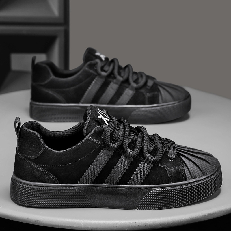 Zapatos de hombre con cabeza de concha, trabajo en el sitio de construcción de primavera y verano, todos los zapatos de trabajo de seguro laboral negro, zapatos de deporte de marca de moda para hombres impermeables, suela gruesa