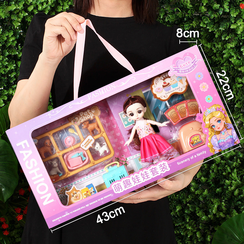(43cm portable gift box) pet shop doll set