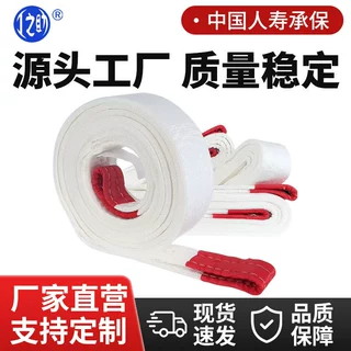 白色丙纶吊装带3T5T10T批发起重吊带3m扁平吊车国标工业工业吊装