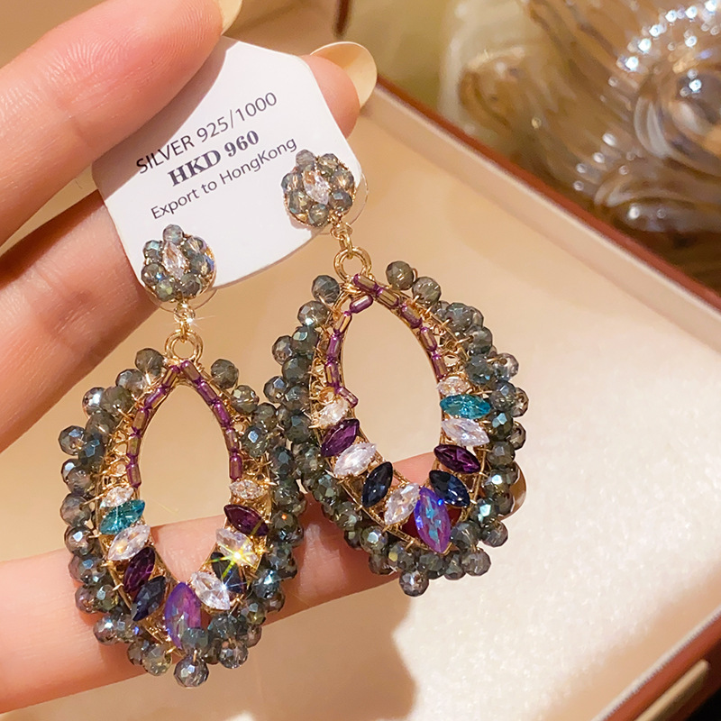 Oro real arco de perlas de aretes