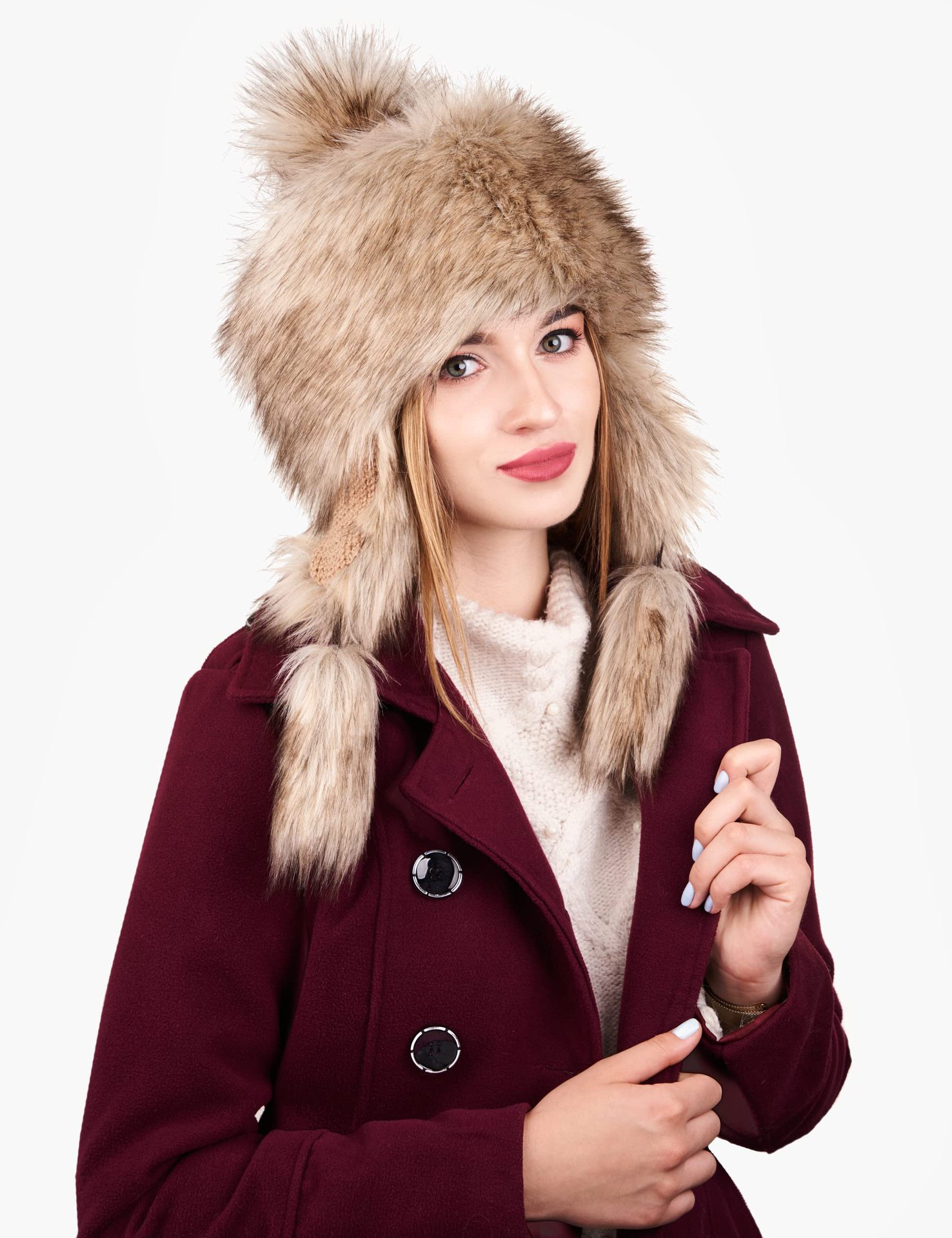 Cappelli da cacciatore Cappello di peluche Cappello invernale Cappello da principessa ispessito Cappello di protezione per le orecchie peloso_voghion.com