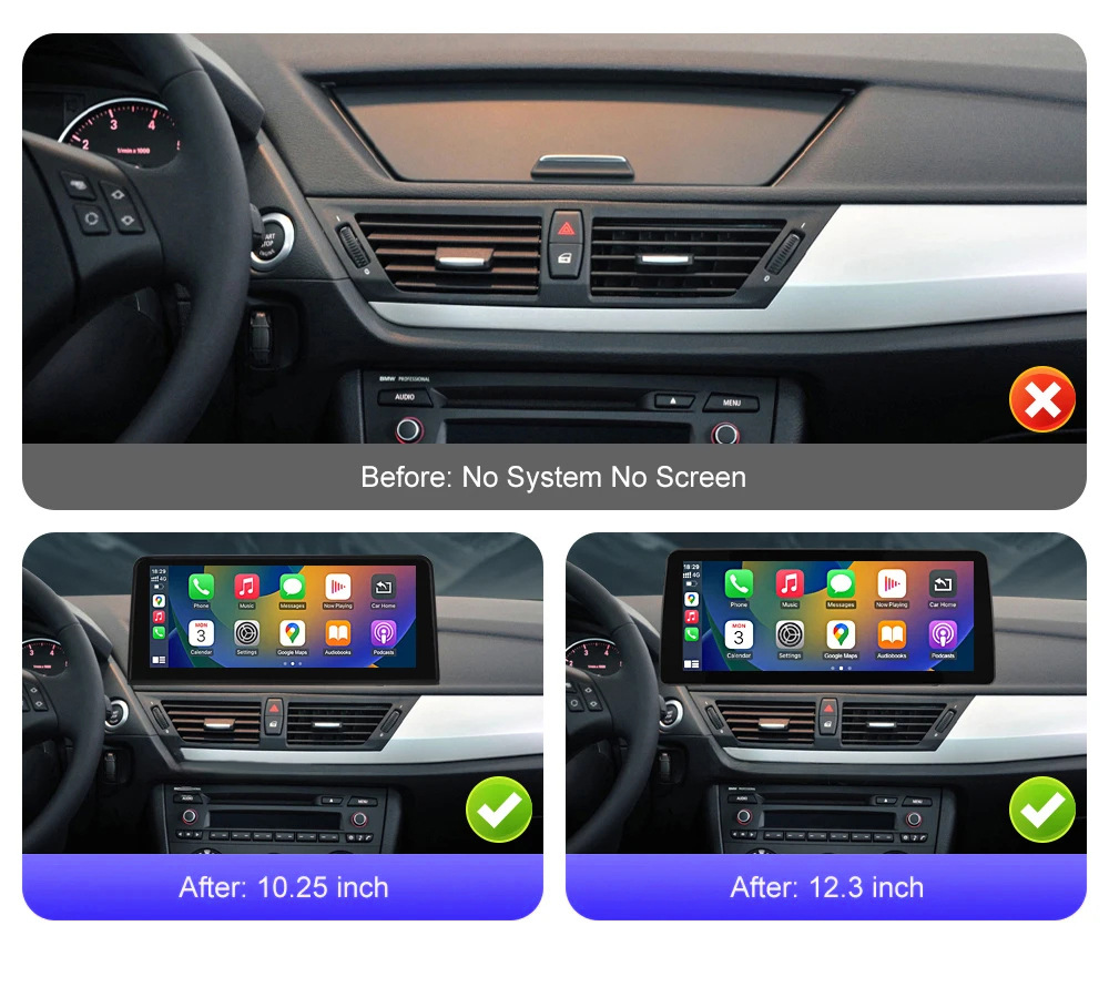 10.25''12.3'' Car Navigation System Suitable for 09-15 Bmw X1 E84 Cic/No Screen Central Control