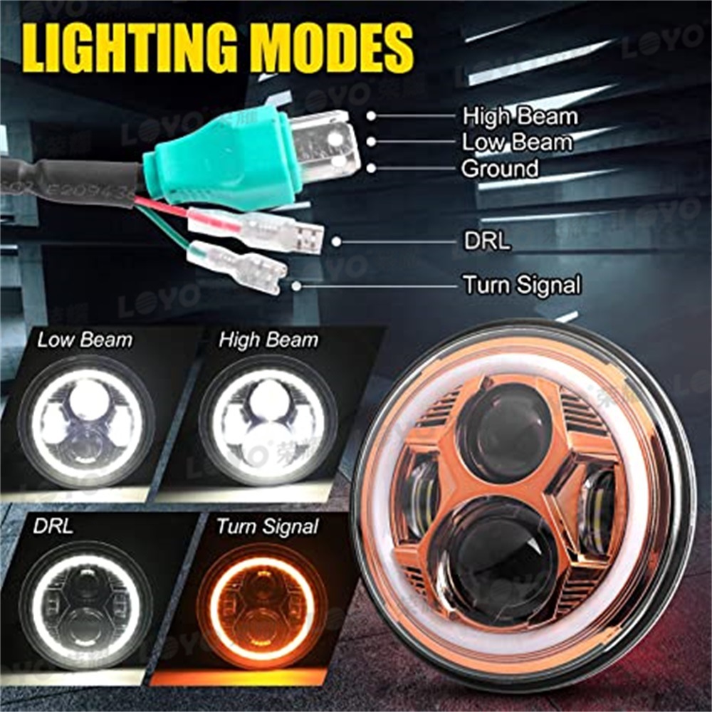7inch Harley Headlight Led Headlight Assembly Harley Motorcycle Headlight 7inch Modified Headlight Wholesale