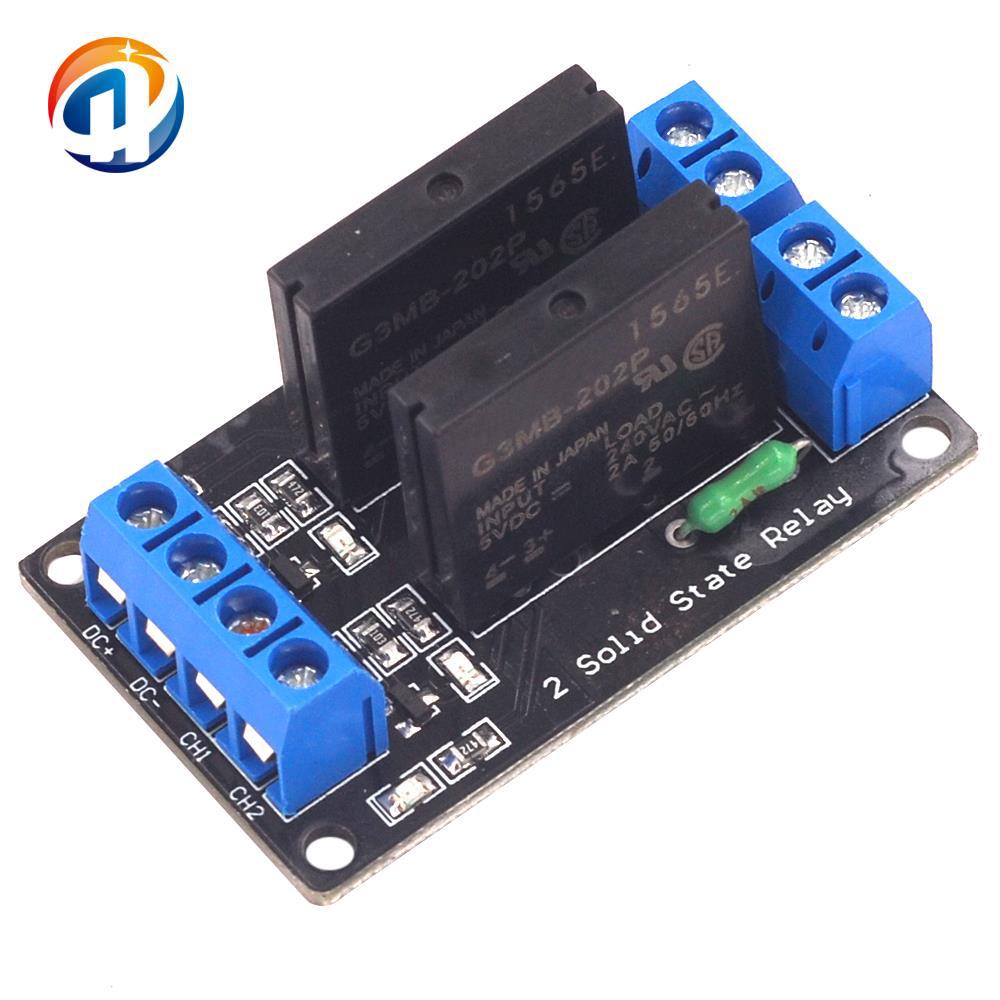 HY-M284 2路固态继电器模块3-24v高电平触发直流控制直流带保险丝