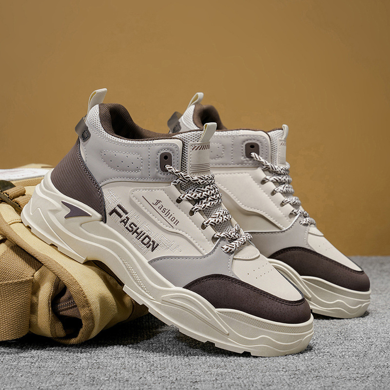 Zapatos de invierno para hombres, zapatos de trabajo de alto nivel, zapatos de moda coreanos para hombres, botas martin, zapatos de skate casuales, botas cortas de moda.