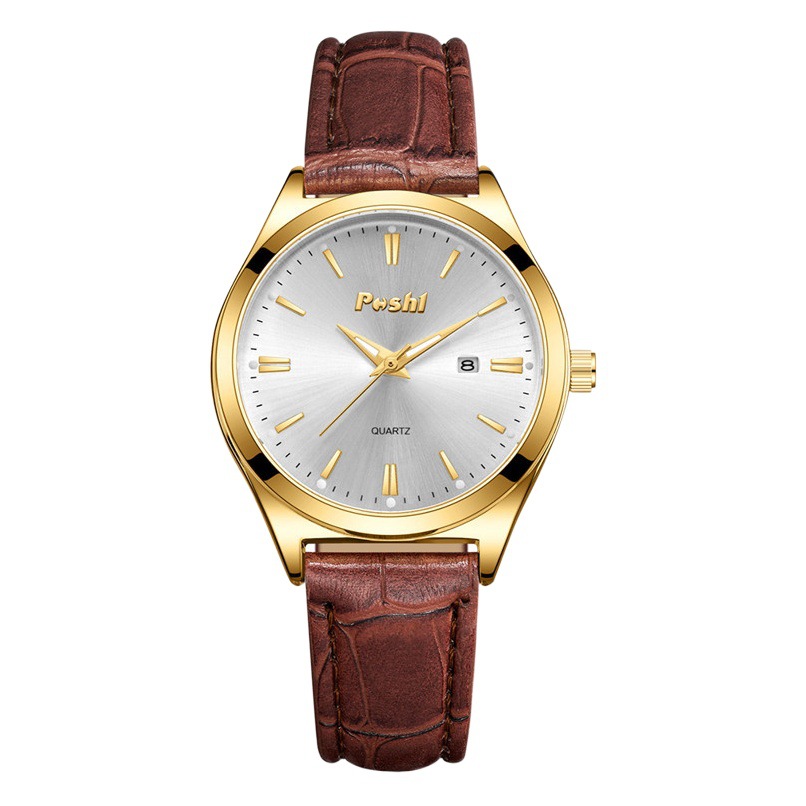POSHI Watch entrega de una pieza de Venta caliente calendario doble reloj de pareja impermeable reloj no mecánico reloj de hombre reloj de mujer