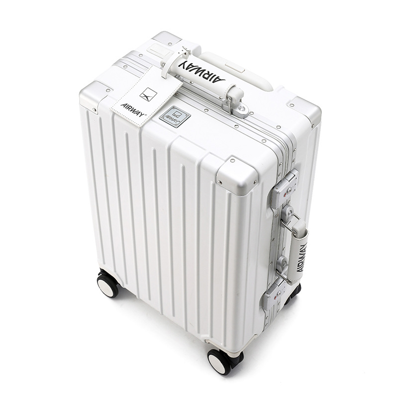 Vía aérea nuevo equipaje marco de aluminio rueda universal de alto aspecto maleta de negocios maleta de los hombres contraseña caso de embarque