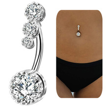 Crystal Belly Piercing Button Rings Bar Barbell Drop Dangle