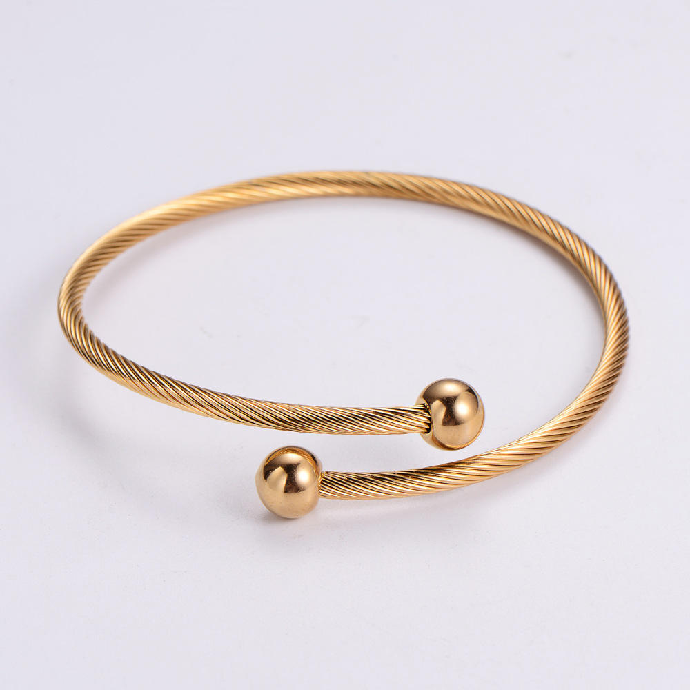 Simple Style Geometric Titanium Steel Bangle Plating Stainless Steel Bracelets