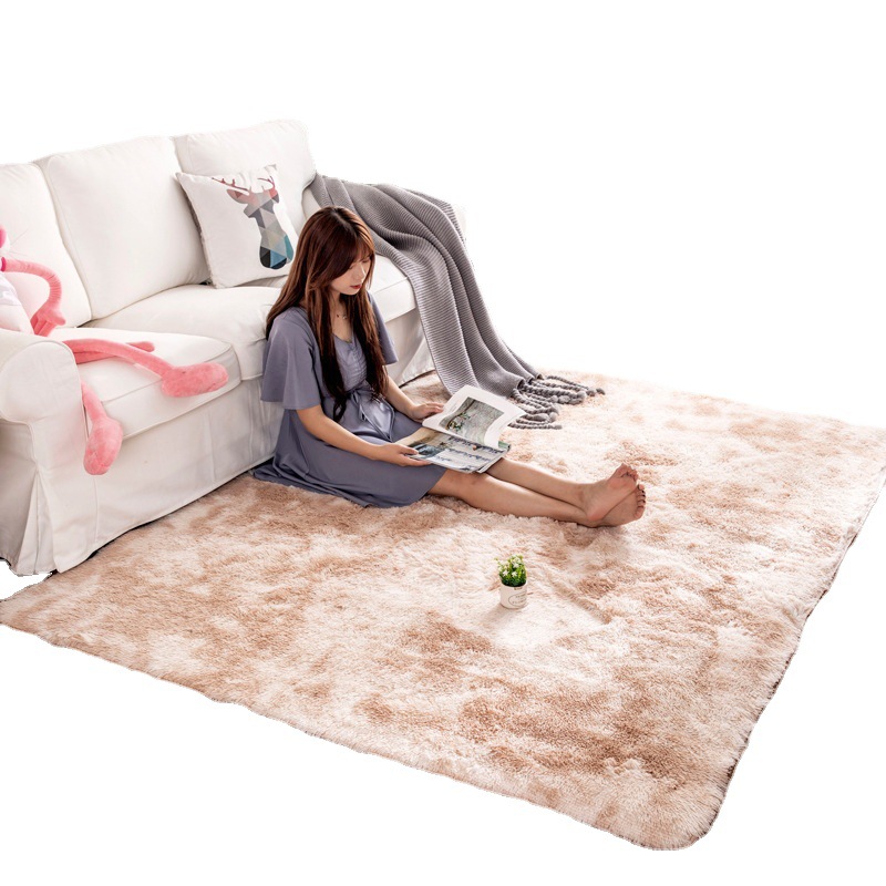 Sala de estar alfombra de gradiente completo dormitorio tie-teñido mesa de té manta de noche Alfombra de lana larga al por mayor alfombra de la ventana de la Bahía alfombra del hogar