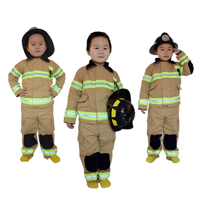 children Fire service children stage perform clothing cosplay Little Firefighters fire control Exercise Act clothes