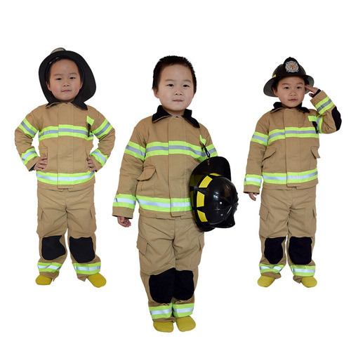 Children's fire fighter suit children's stage performance costume cosplay little firefighter fire drill play clothes