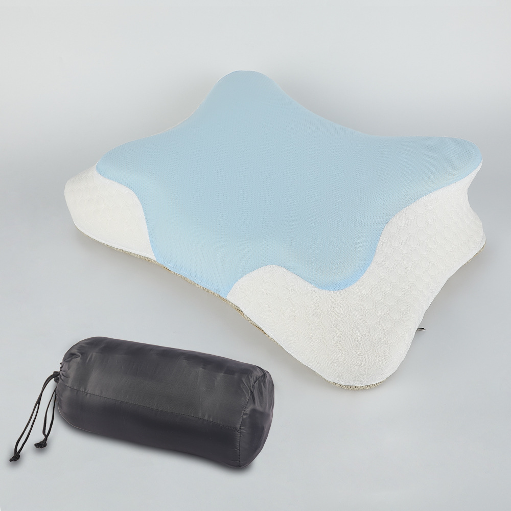 Algodón de memoria personalizado transfronterizo almohada inflable almohada cervical almohada de memoria de rebote lento almohada de bolsa de aire de viaje de almacenamiento portátil image 6