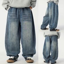 男童牛仔裤2025秋冬新款儿童一体绒长裤帅气男宝加绒裤子潮