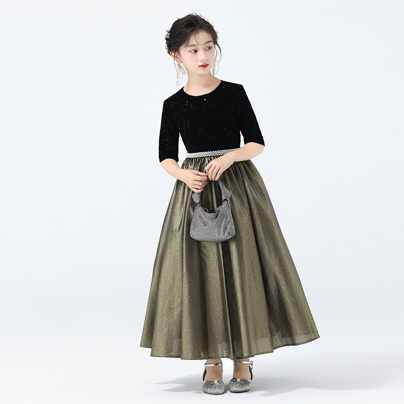 vestido de niña vestido de princesa vestido de niños piano coro vestido de mangas medias vestido de presentación vestido de alta gama