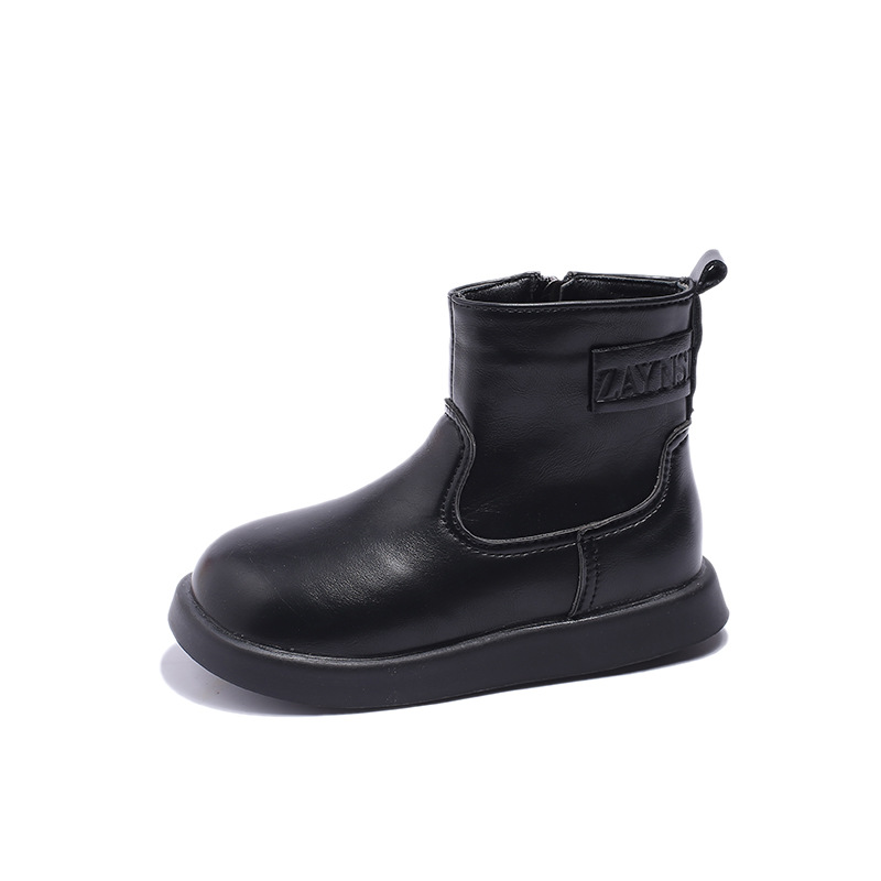 Autunno/Inverno 2024 Nuova Collezione Bambini Velluto Martin Pelle Ragazze Stile Britannico Due Stivaletti Corti in Cotone_voghion.com