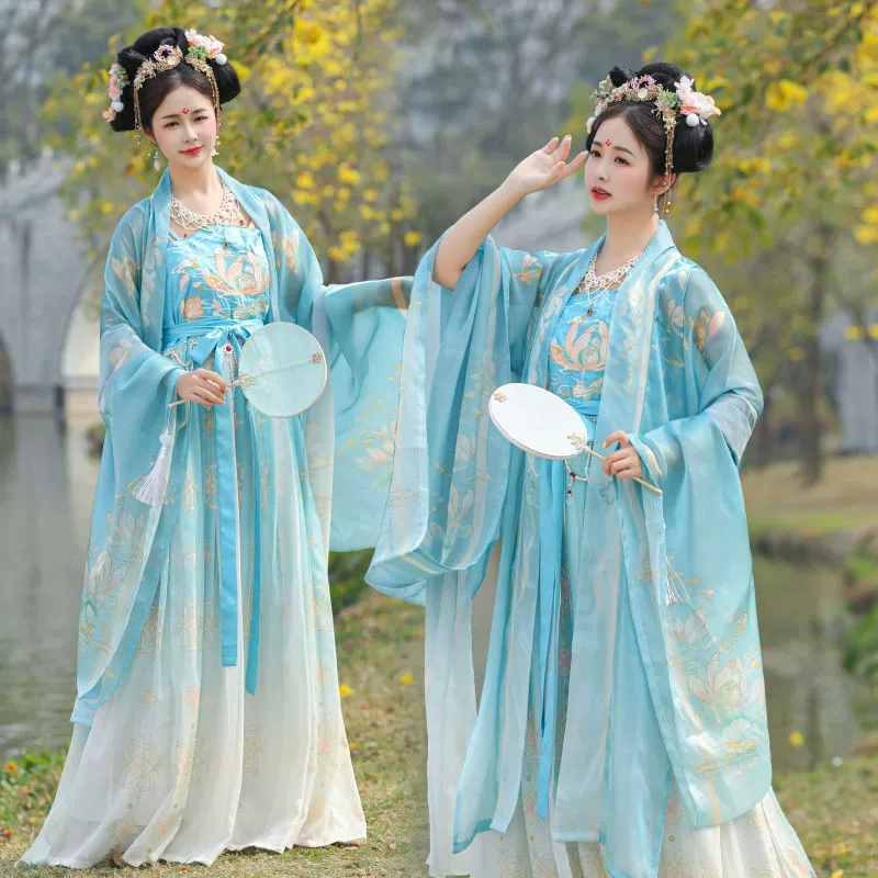 Юбка из боярышника с вышивкой Hanfu в стиле Тан, больших размеров, без пыли, для полных девушек, летний свободный и популярный стиль.